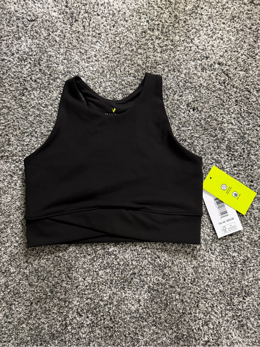Vively black sports bra size 6/6x #activewear #fitness